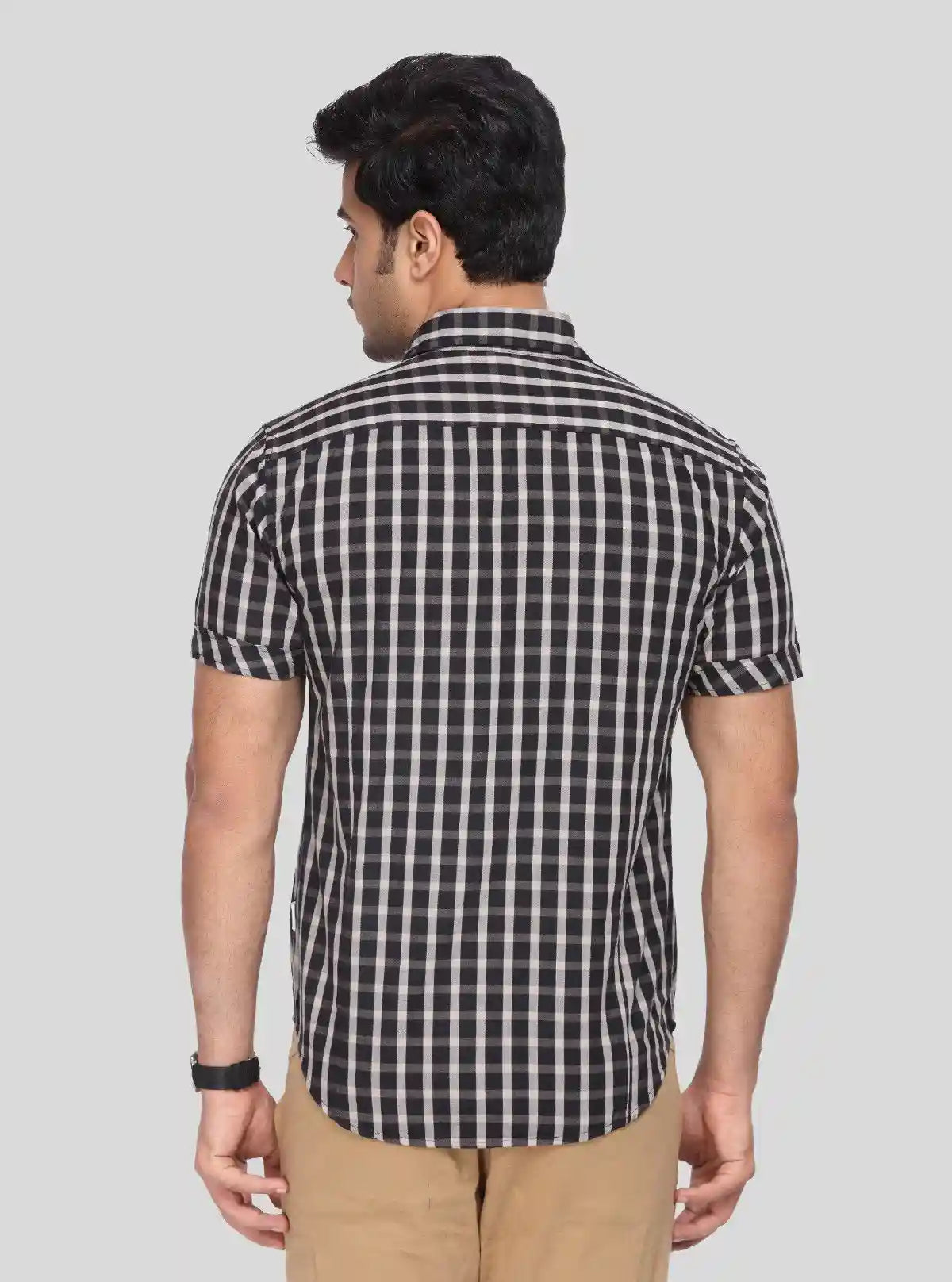 Men's Black Checkered Shirt – Bold, Versatile & Effortlessly Stylish | Buy Online at  Boer and Fitch