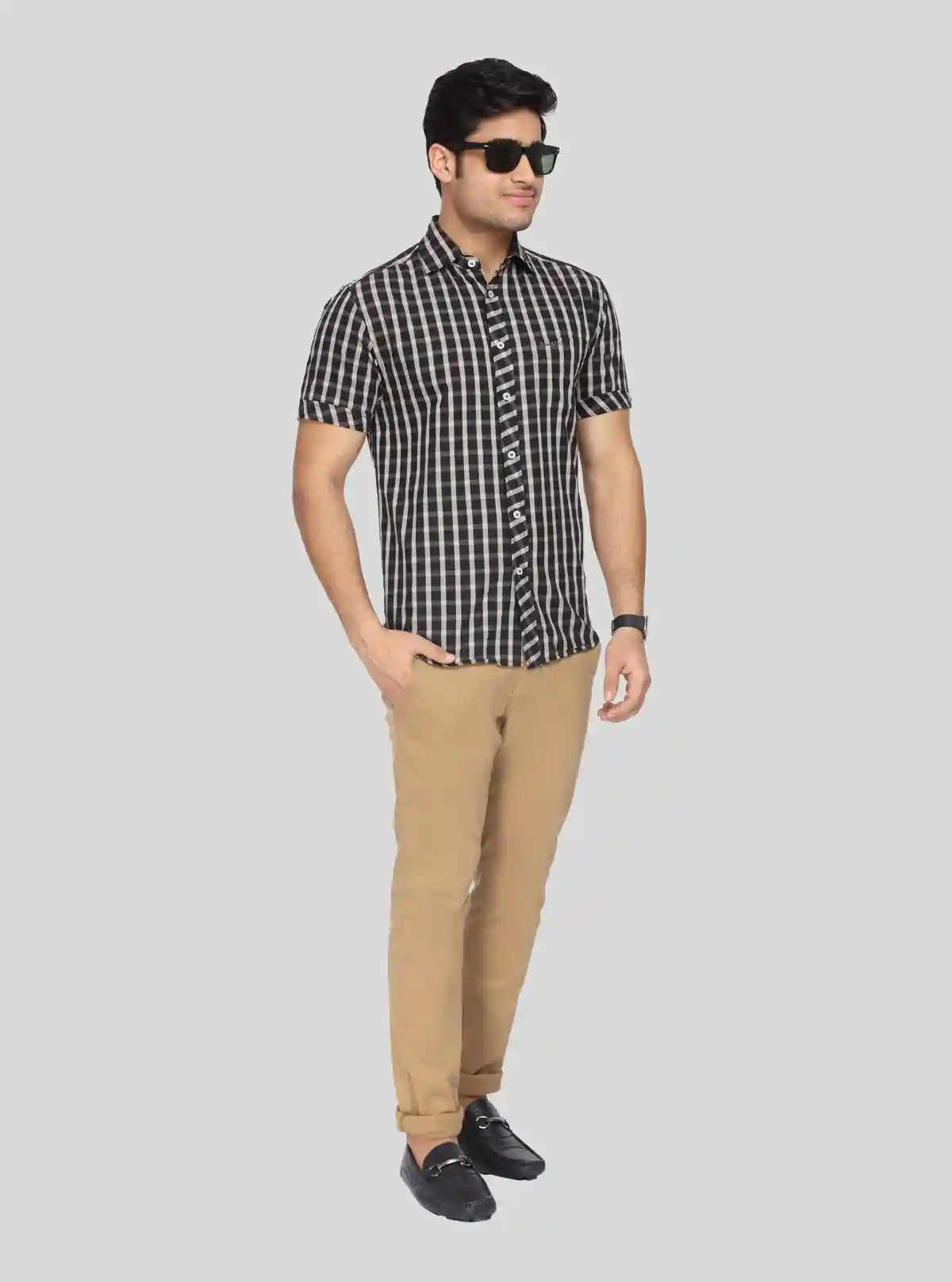 Men's Black Checkered Shirt – Bold, Versatile & Effortlessly Stylish | Buy Online at  Boer and Fitch