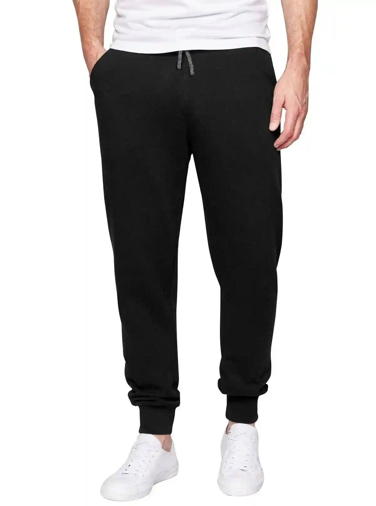 Men's Black Cotton Elastane Jogger Pant – Stretch Fit Comfort | Buy Online at  Boer and Fitch
