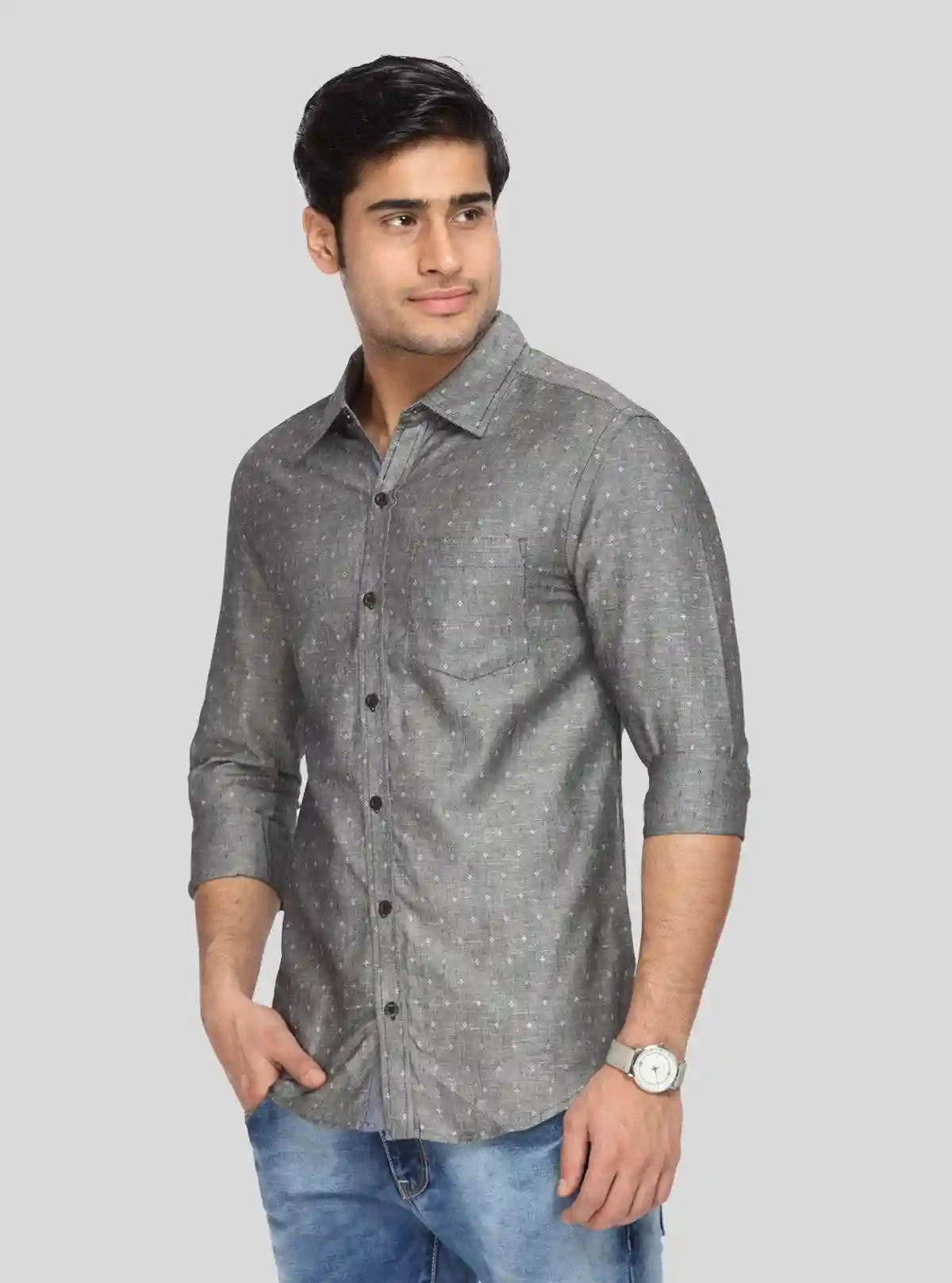 Men’s Black Fine Printed Full Sleeve Shirt – Premium Casual Style by Boer & Fitch | Buy Online at  Boer and Fitch