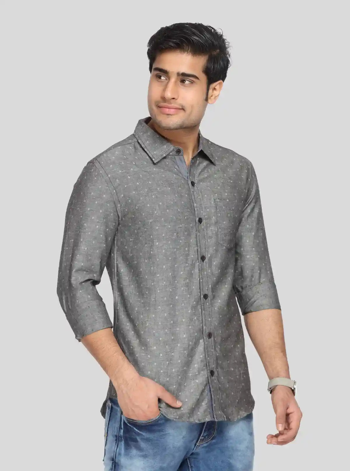 Men’s Black Fine Printed Full Sleeve Shirt – Premium Casual Style by Boer & Fitch | Buy Online at  Boer and Fitch