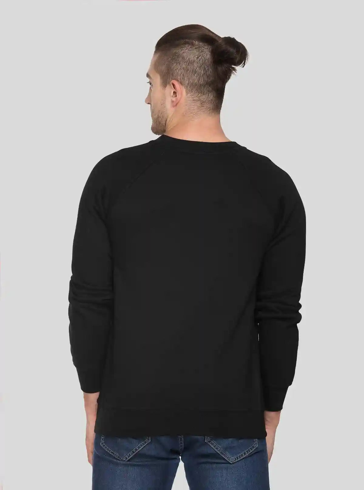Men’s Black Raglon Fleece Sweatshirt – Sleek Design, All-Day Warmth | Buy Online at  Boer and Fitch