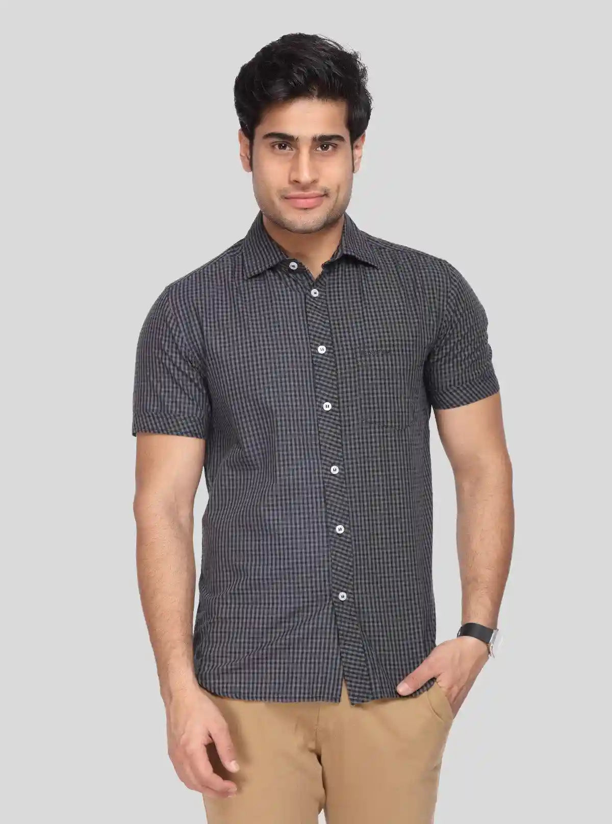 Men's Black Textured Shirt – Sleek, Modern & Effortlessly Sophisticated | Buy Online at  Boer and Fitch