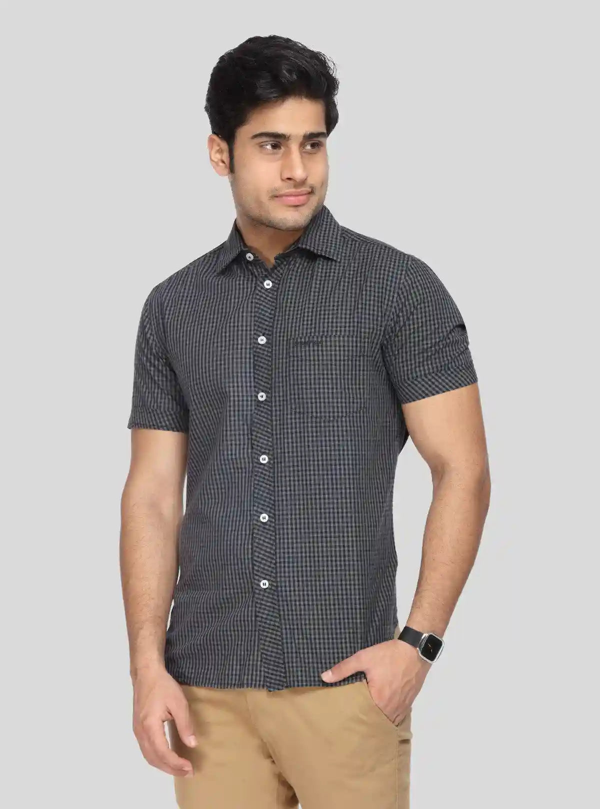 Men's Black Textured Shirt – Sleek, Modern & Effortlessly Sophisticated | Buy Online at  Boer and Fitch
