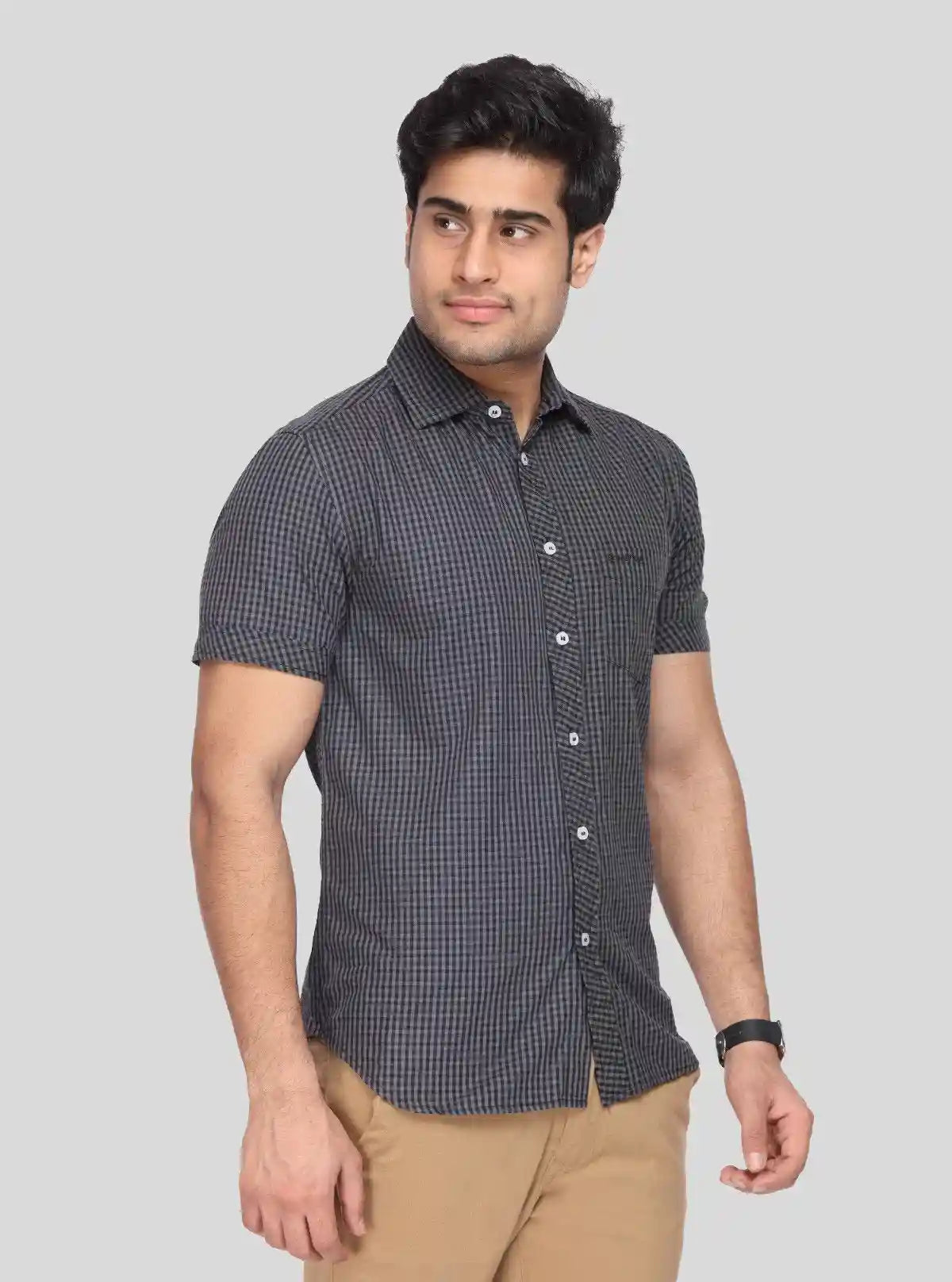 Men's Black Textured Shirt – Sleek, Modern & Effortlessly Sophisticated | Buy Online at  Boer and Fitch