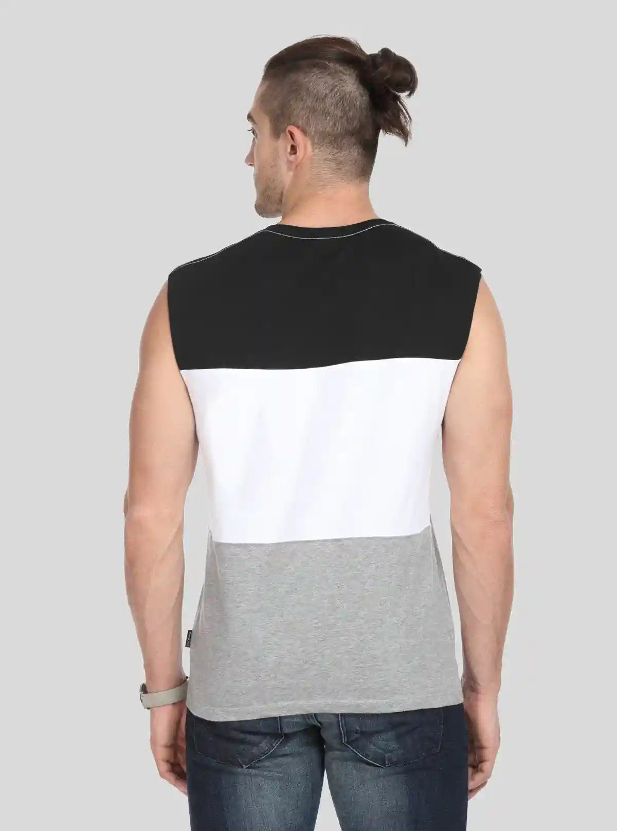 Men's Colourblock Black & Grey Round Neck Vest – Sporty, Sleek & Breathable | Buy Online at  Boer and Fitch