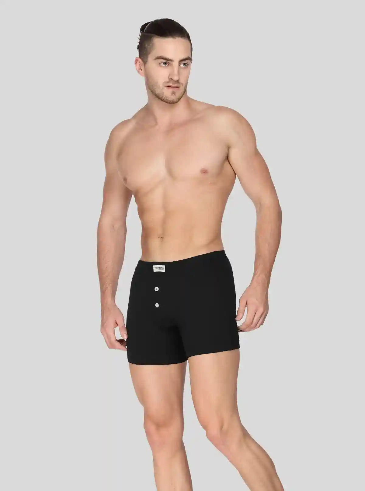Men’s Solid Black Buttoned Trunks – Classic Fit Innerwear | Buy Online at  Boer and Fitch