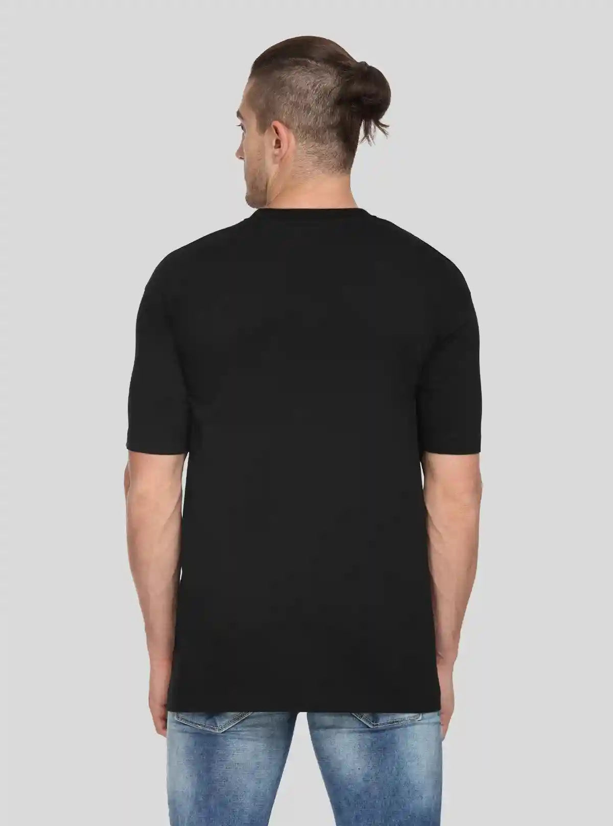 Men’s Solid Black Printed T-Shirt – Timeless Style with Graphic Edge | Buy Online at  Boer and Fitch