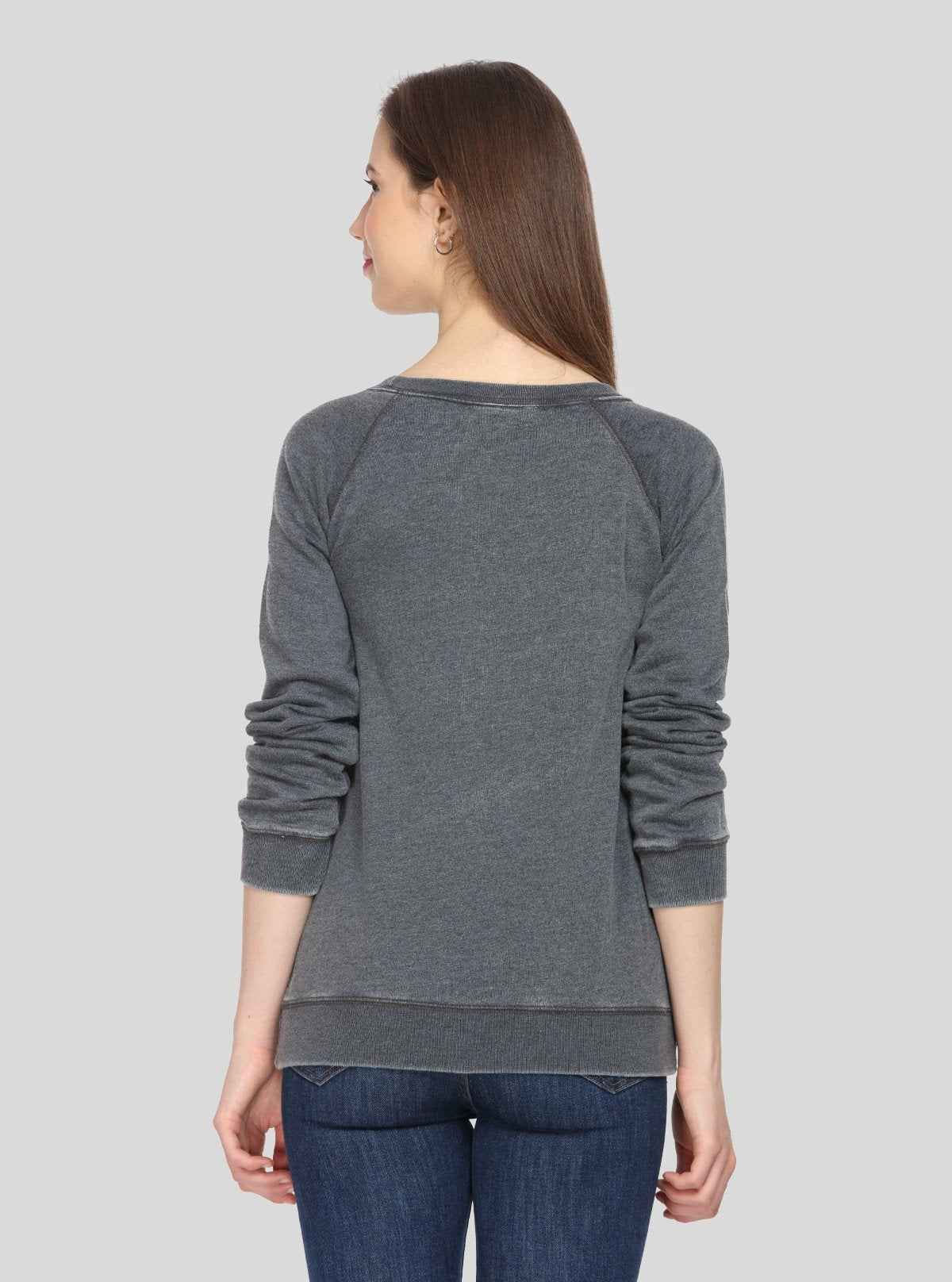 Women’s Black Garment Dyed Full Sleeve Cotton Fleece Pullover | Buy Online at  Boer and Fitch