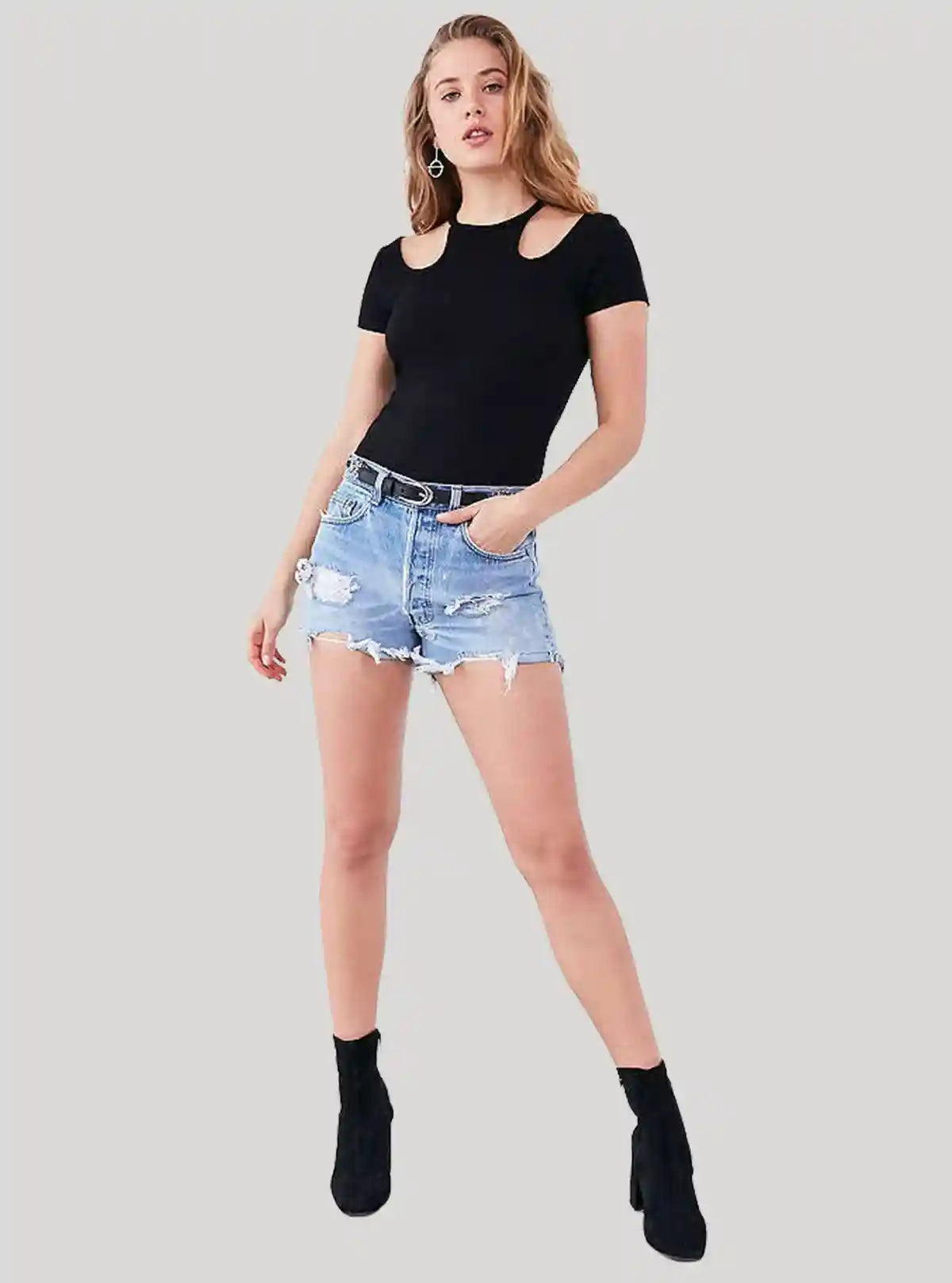 Women's Black Racer Neck Top in Cotton Durby Knit Fabric | Buy Online at  Boer and Fitch