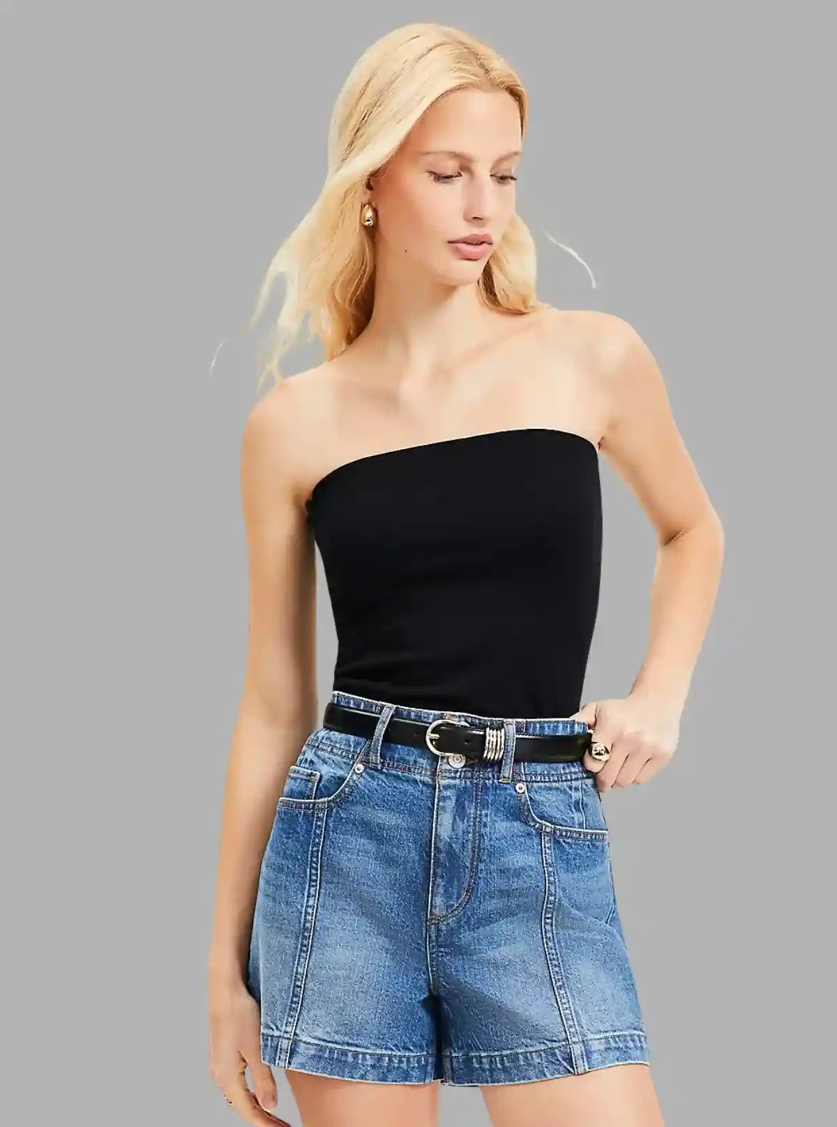 Women’s Black Tube Top in Cotton Elastane – Sleek, Stretchy & Timeless Fit | Buy Online at  Boer and Fitch