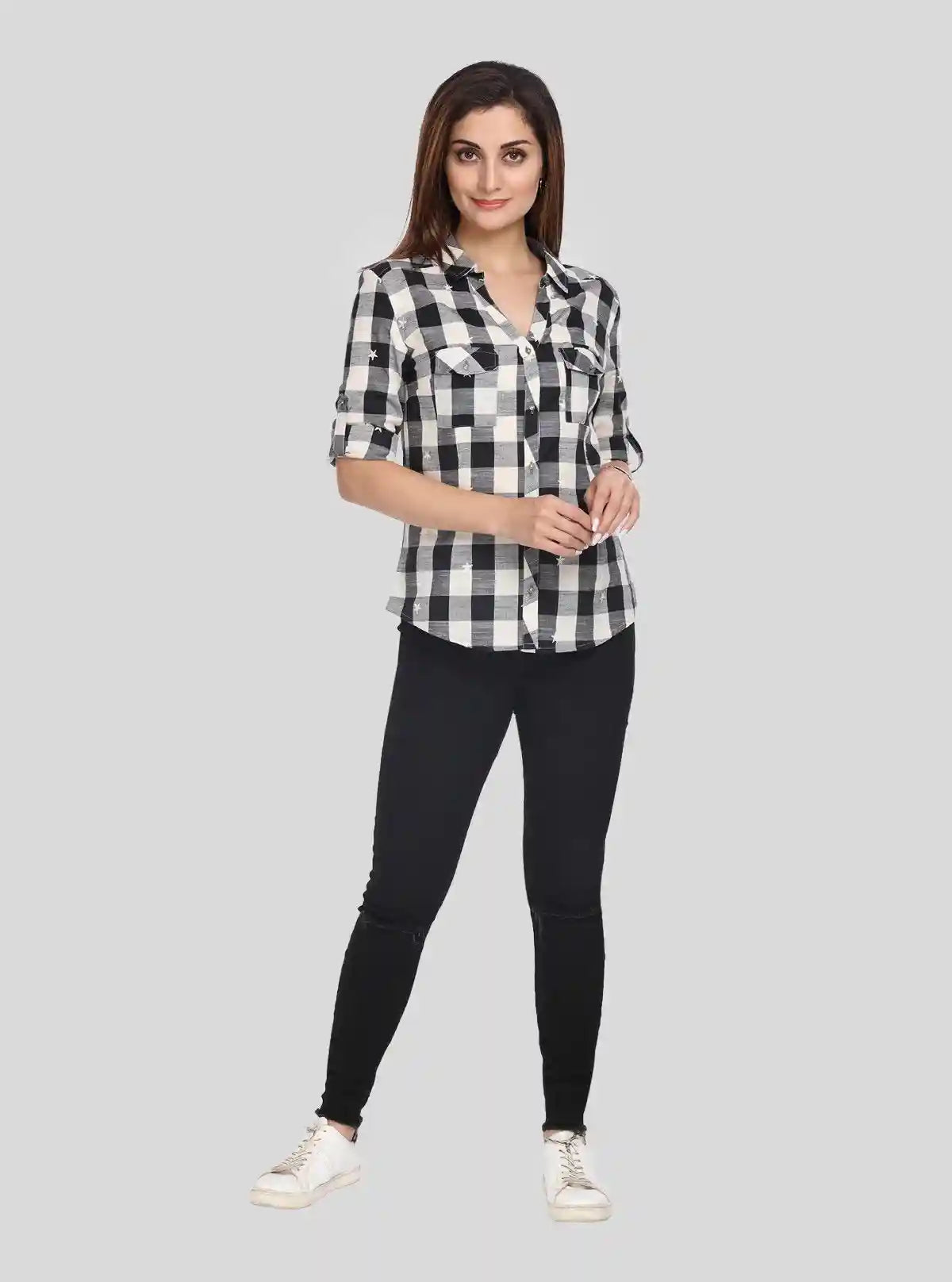 Women's Ecru Checkered Long Sleeve Shirt – Boer and Fitch | Buy Online at  Boer and Fitch