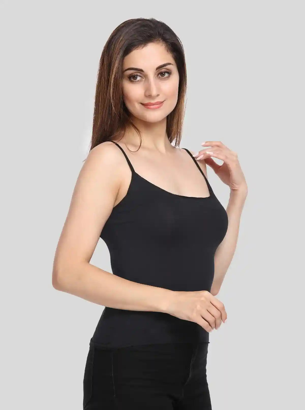 Women’s Solid Black Spaghetti Top – Boer and Fitch | Buy Online at  Boer and Fitch