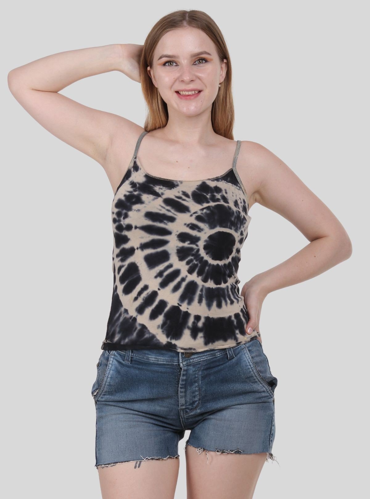 Black Tie and Dye Spaghetti Top for Women - Boer and Fitch