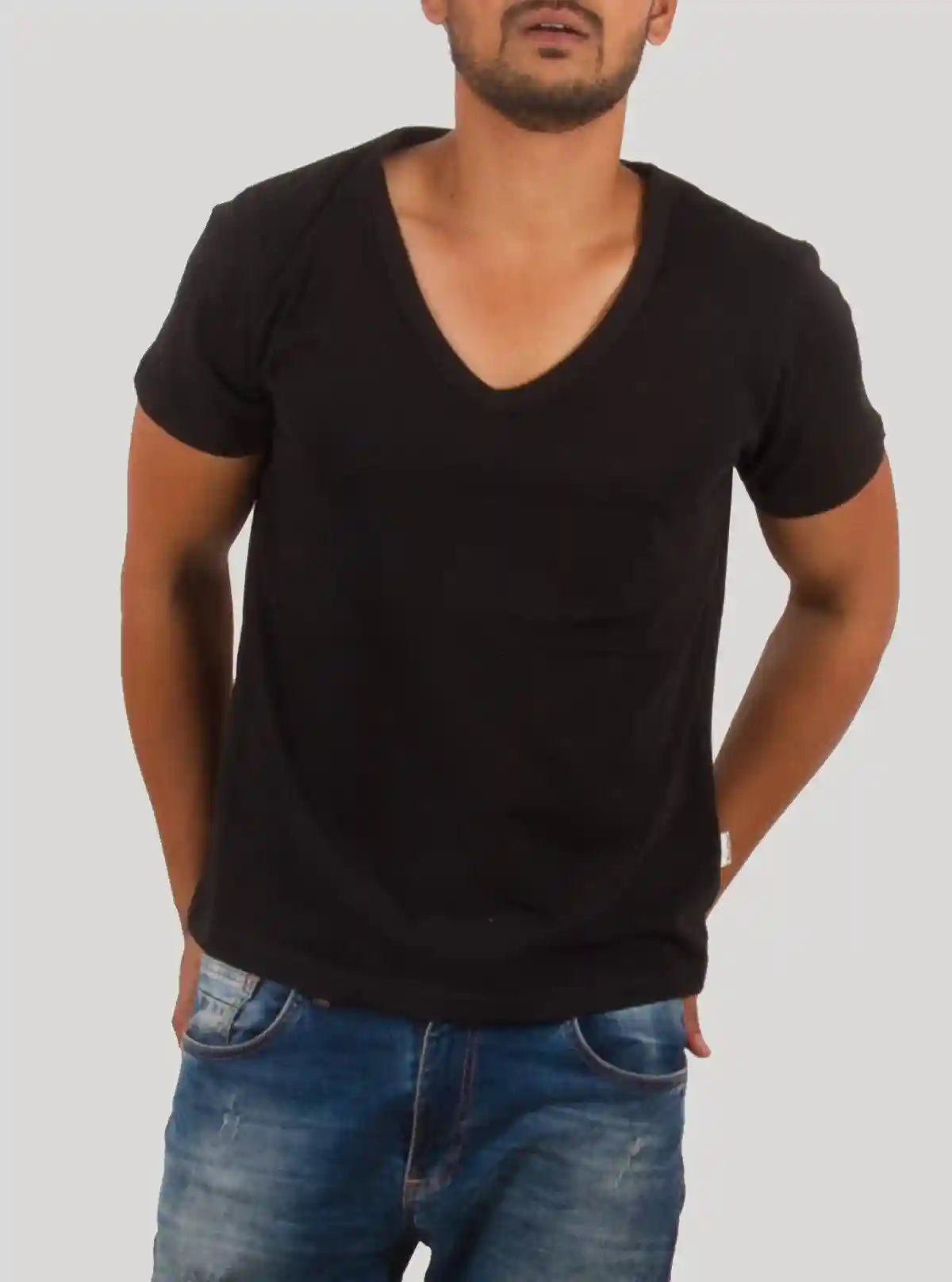 Men’s Black V-Neck T-Shirt – Classic & Comfortable | Boer & Fitch | Buy Online at  Boer and Fitch