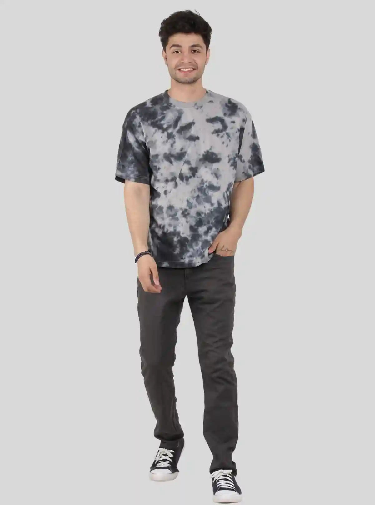 Men’s Grey Foncé Tie and Dye T-Shirt – Urban Style with Artistic Edge | Buy Online at  Boer and Fitch