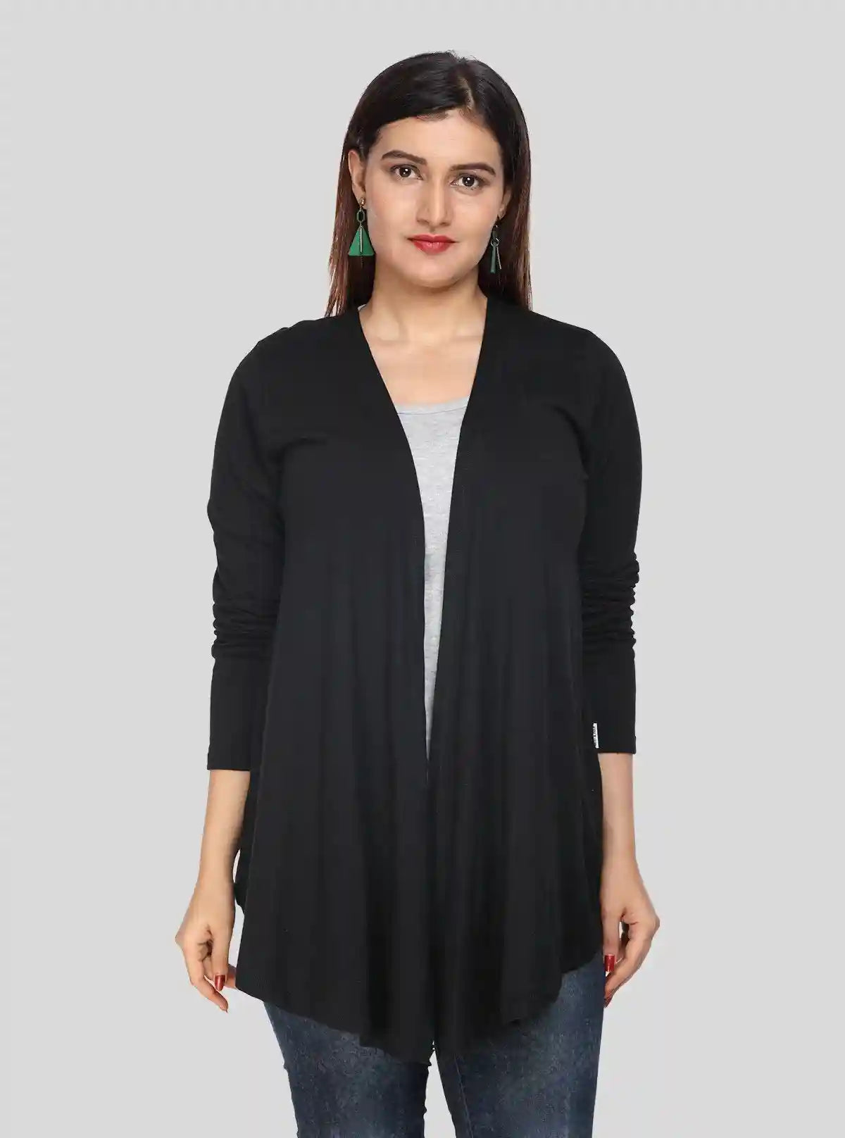 Women's Black Cotton Feather Touch Shrug – Soft, Stylish & Versatile Layer | Buy Online at  Boer and Fitch
