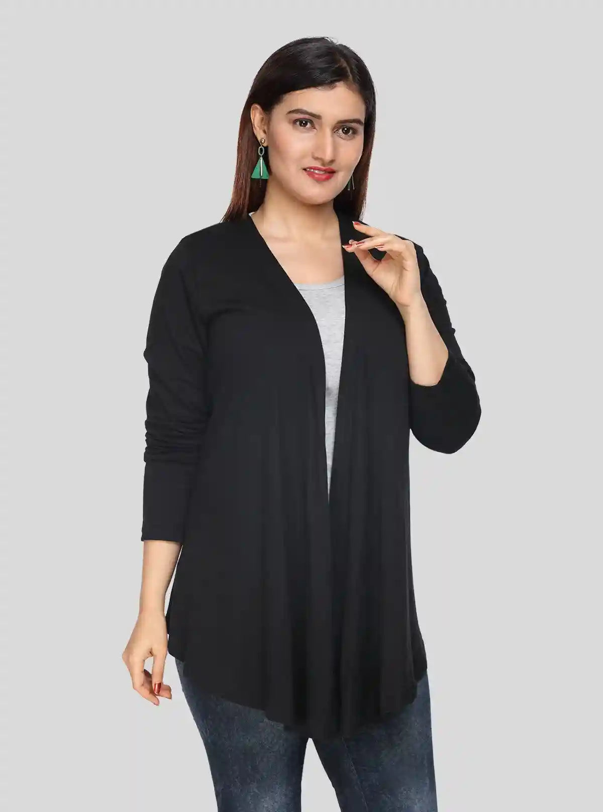 Women's Black Cotton Feather Touch Shrug – Soft, Stylish & Versatile Layer | Buy Online at  Boer and Fitch