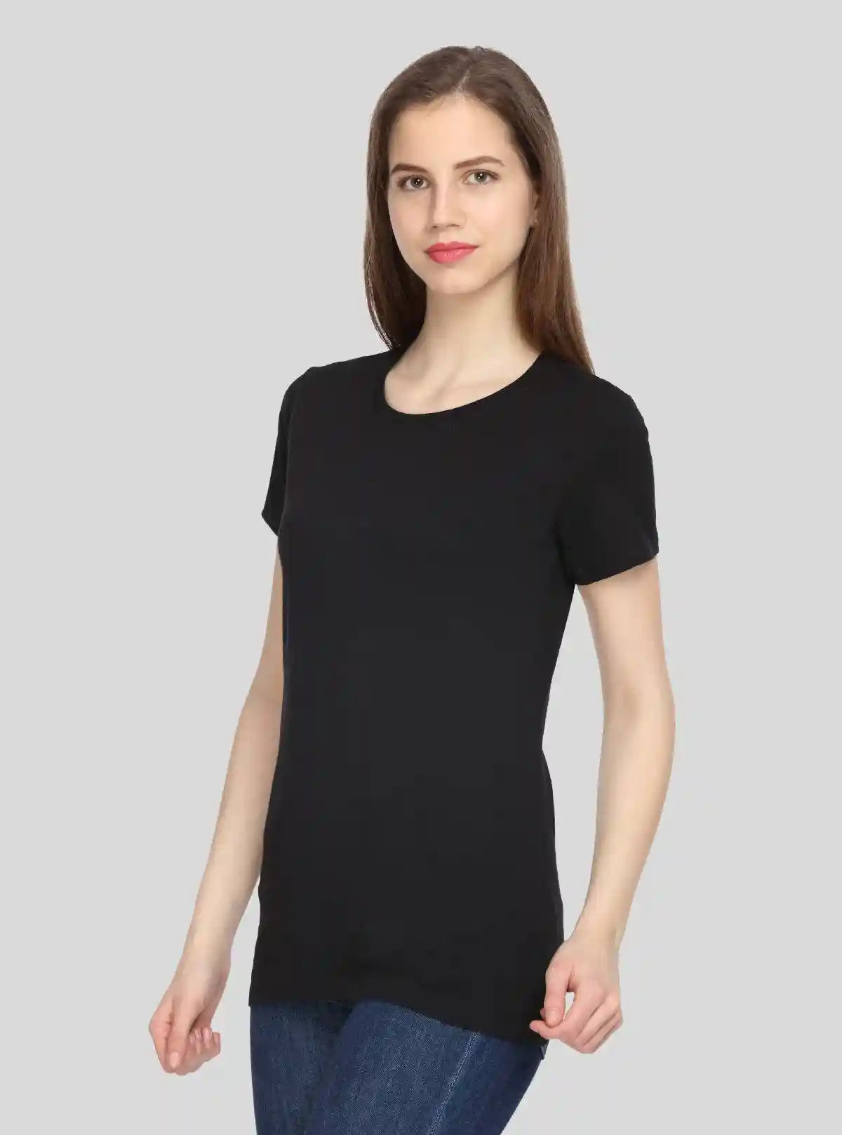 Women's Black Crew Neck Cotton Jersey Short Sleeve T-Shirt by Boer and Fitch | Buy Online at  Boer and Fitch