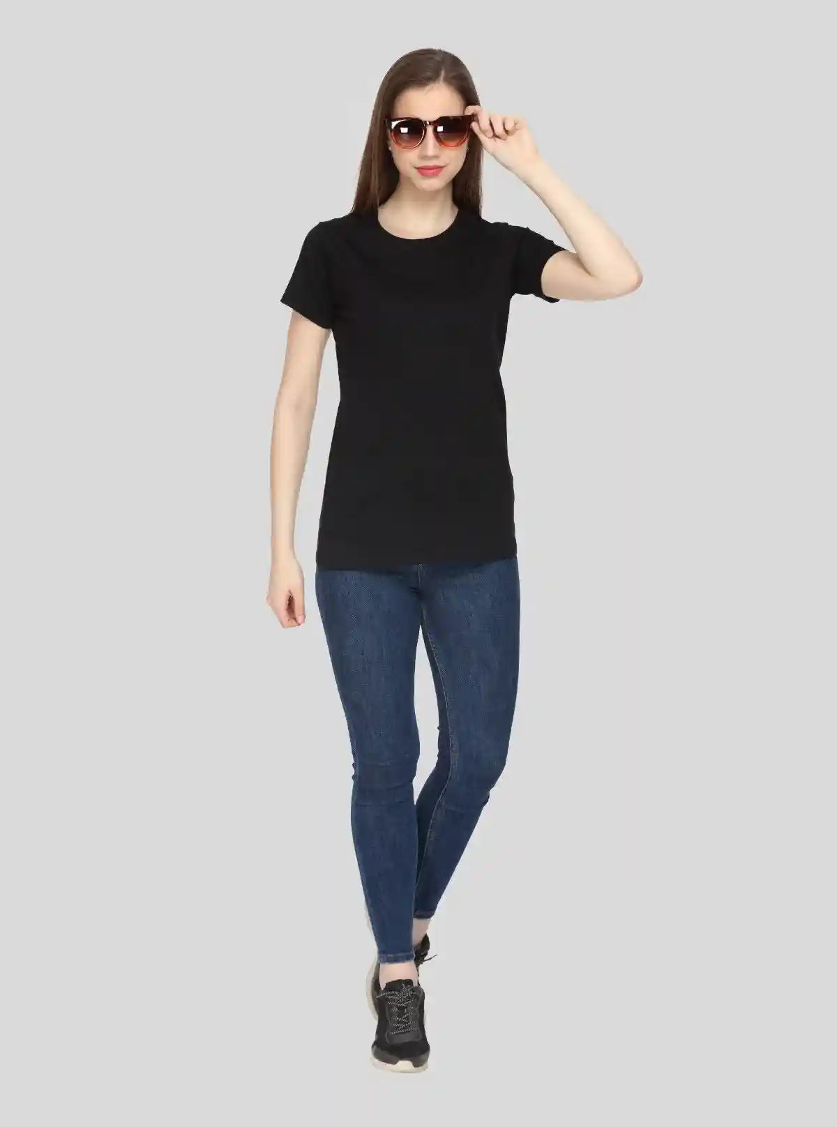 Women's Black Crew Neck Cotton Jersey Short Sleeve T-Shirt by Boer and Fitch | Buy Online at  Boer and Fitch