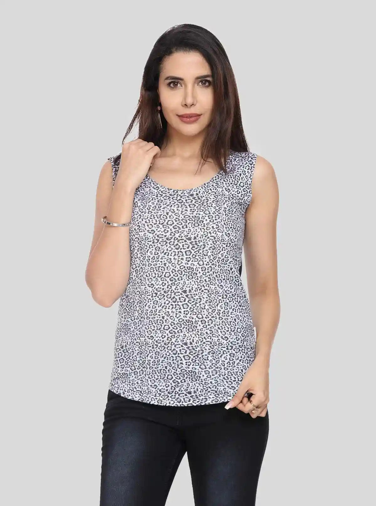 Women’s Sleeveless Black Graphic Cheetah Print Cotton Jersey Top – Boer and Fitch | Buy Online at  Boer and Fitch
