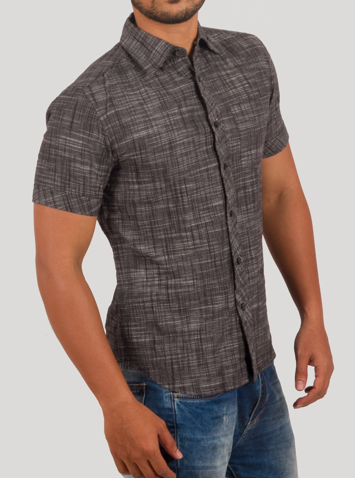 Blended Black Half Sleeve Shirt for Men – Casual Cotton Shirt by Boer and Fitch - Boer and Fitch