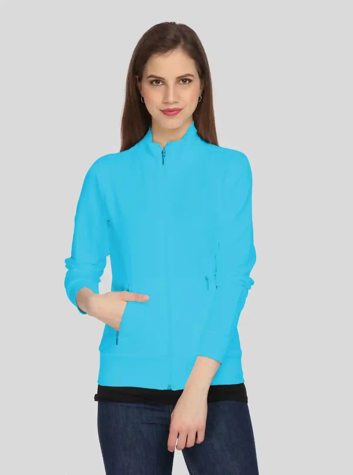Women’s Turquoise Zipper Sweatshirt – Stylish & Comfortable | Boer & Fitch | Buy Online at  Boer and Fitch