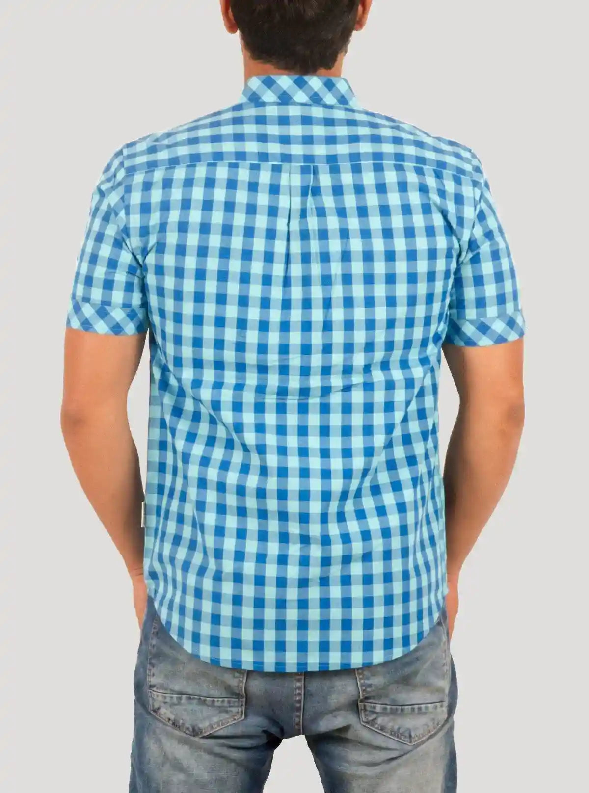 Blue Checked Half Sleeve Casual Shirt for Men – Boer and Fitch | Buy Online at  Boer and Fitch