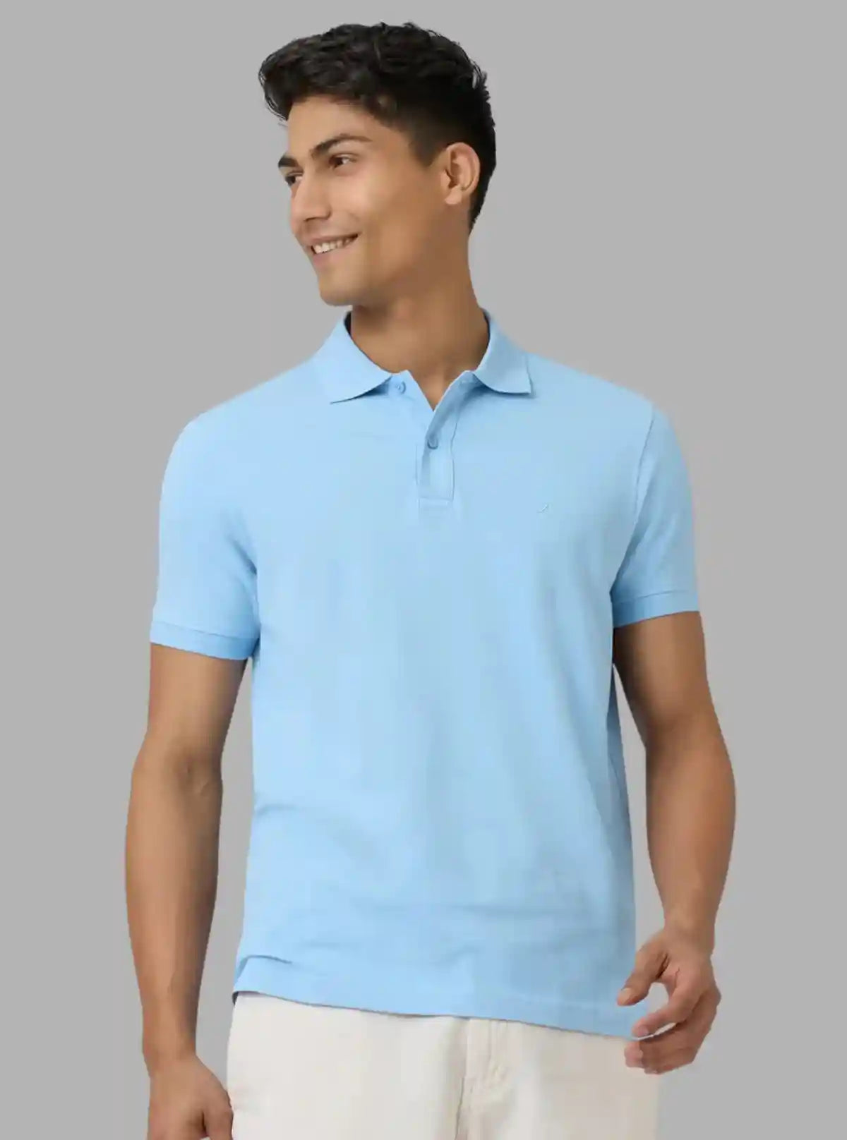 Men’s Sky Blue Polo T-Shirt with Collar & Cuff | 100% Cotton Piqué Knit | Boer & Fitch | Buy Online at  Boer and Fitch