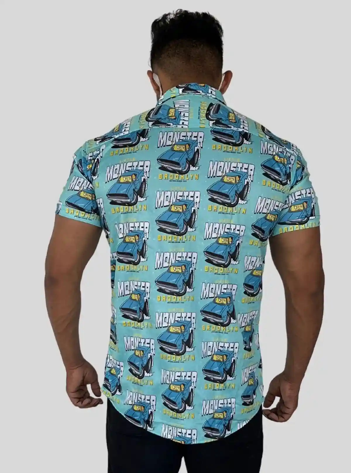 Men’s Blue Shirt with All-Over Car Graphic Print | Boer & Fitch | Buy Online at  Boer and Fitch