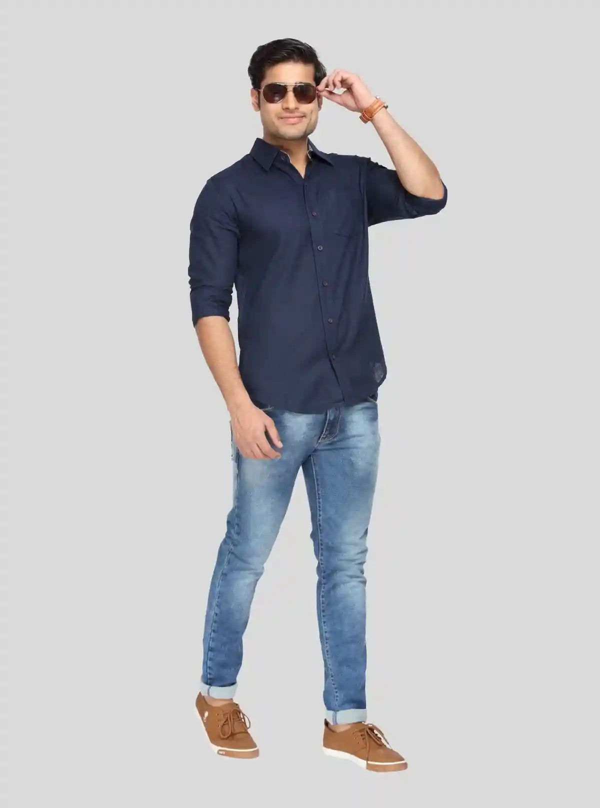 Men’s Stylish Blue Slim Fit Full Sleeve Shirt – Elegant Smart Casual by Boer & Fitch | Buy Online at  Boer and Fitch