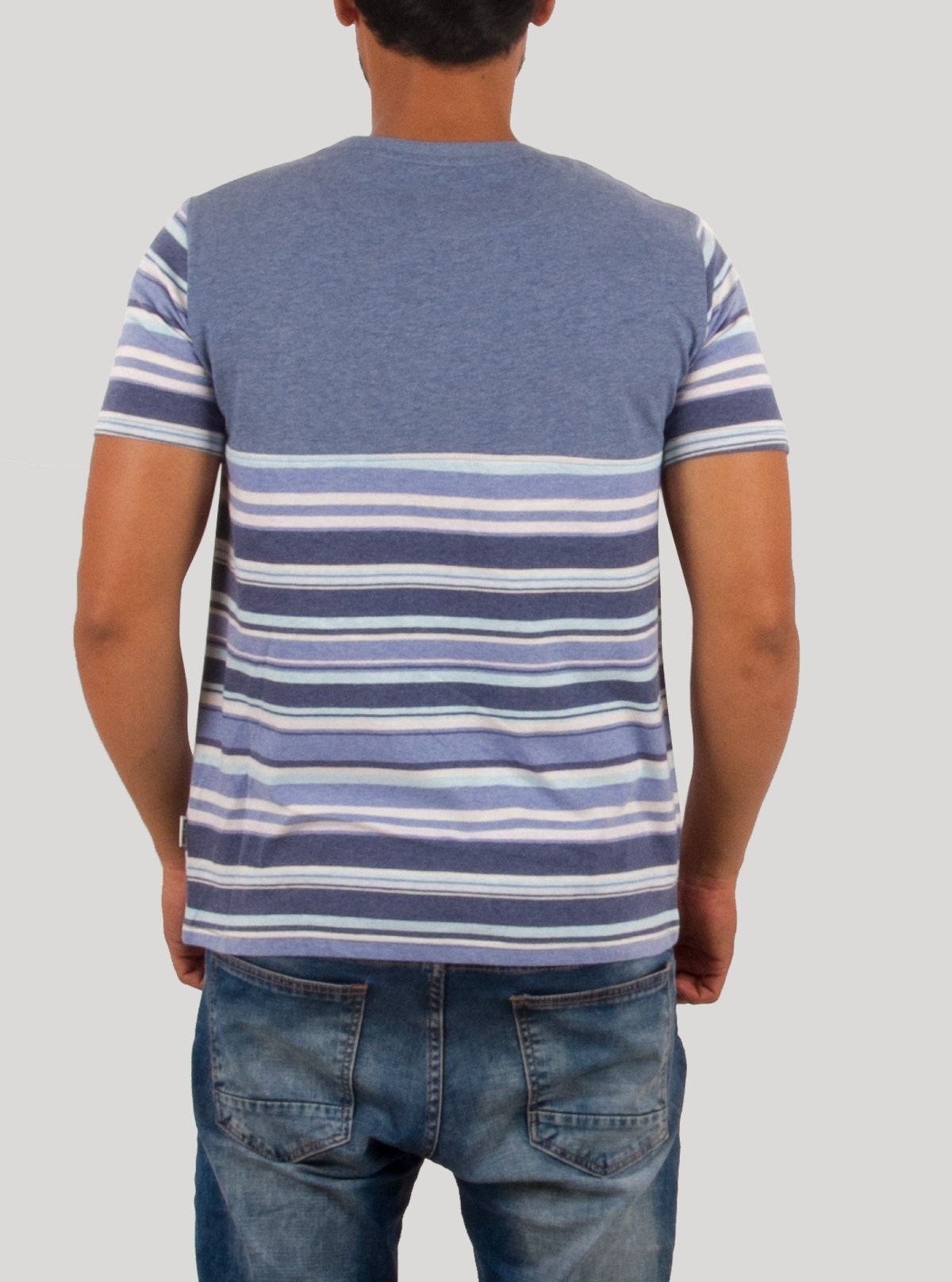 Blue Melange Crew Neck T-Shirt for Men – Casual Cotton Tee by Boer and Fitch - Boer and Fitch