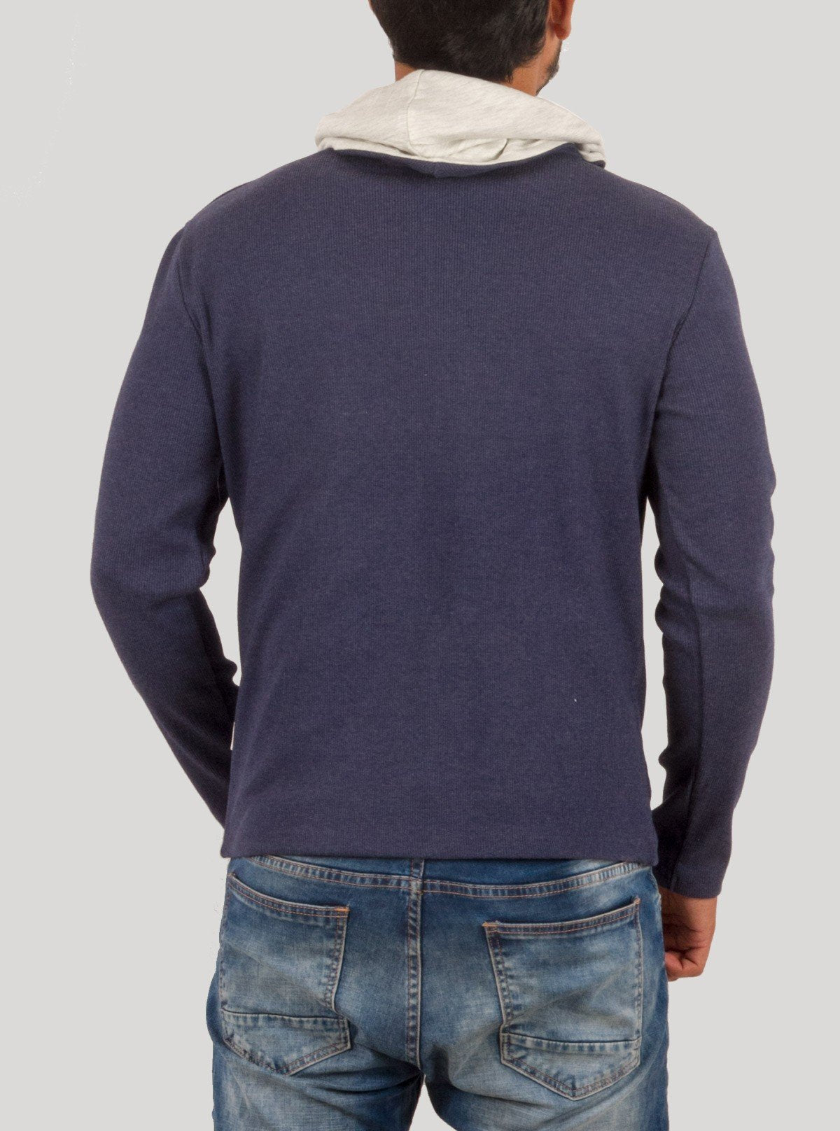 Blue Melange Roll Neck Hoody for Men – Boer and Fitch - Boer and Fitch