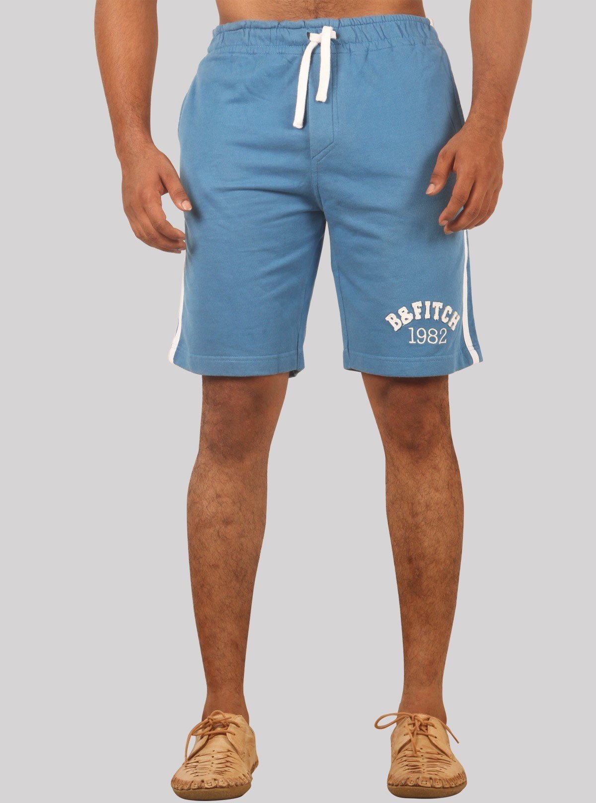 Blue Piping Fleece Shorts for Men – Stylish Casual Wear by Boer and Fitch - Boer and Fitch
