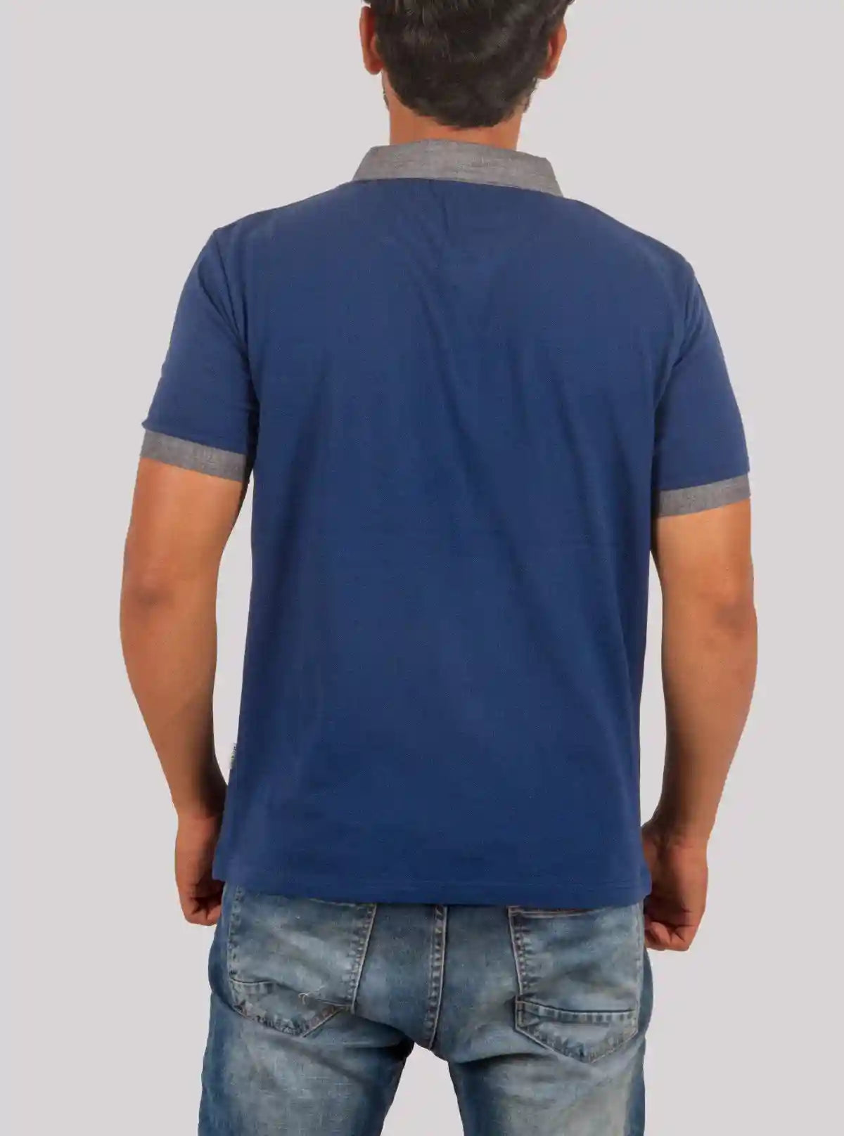Blue Buttoned Polo T-Shirt for Men – Boer and Fitch | Buy Online at  Boer and Fitch
