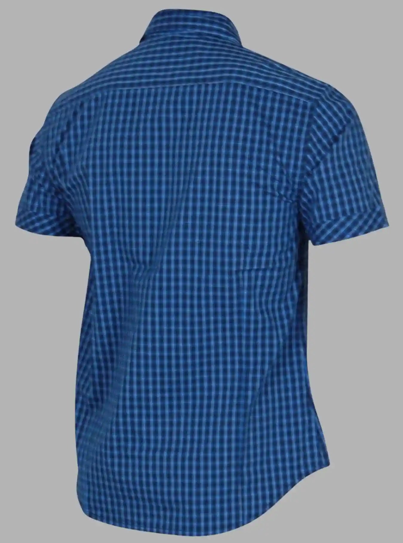 Blue Checked Slim Fit Half Sleeve Shirt for Men – Casual Style by Boer and Fitch | Buy Online at  Boer and Fitch