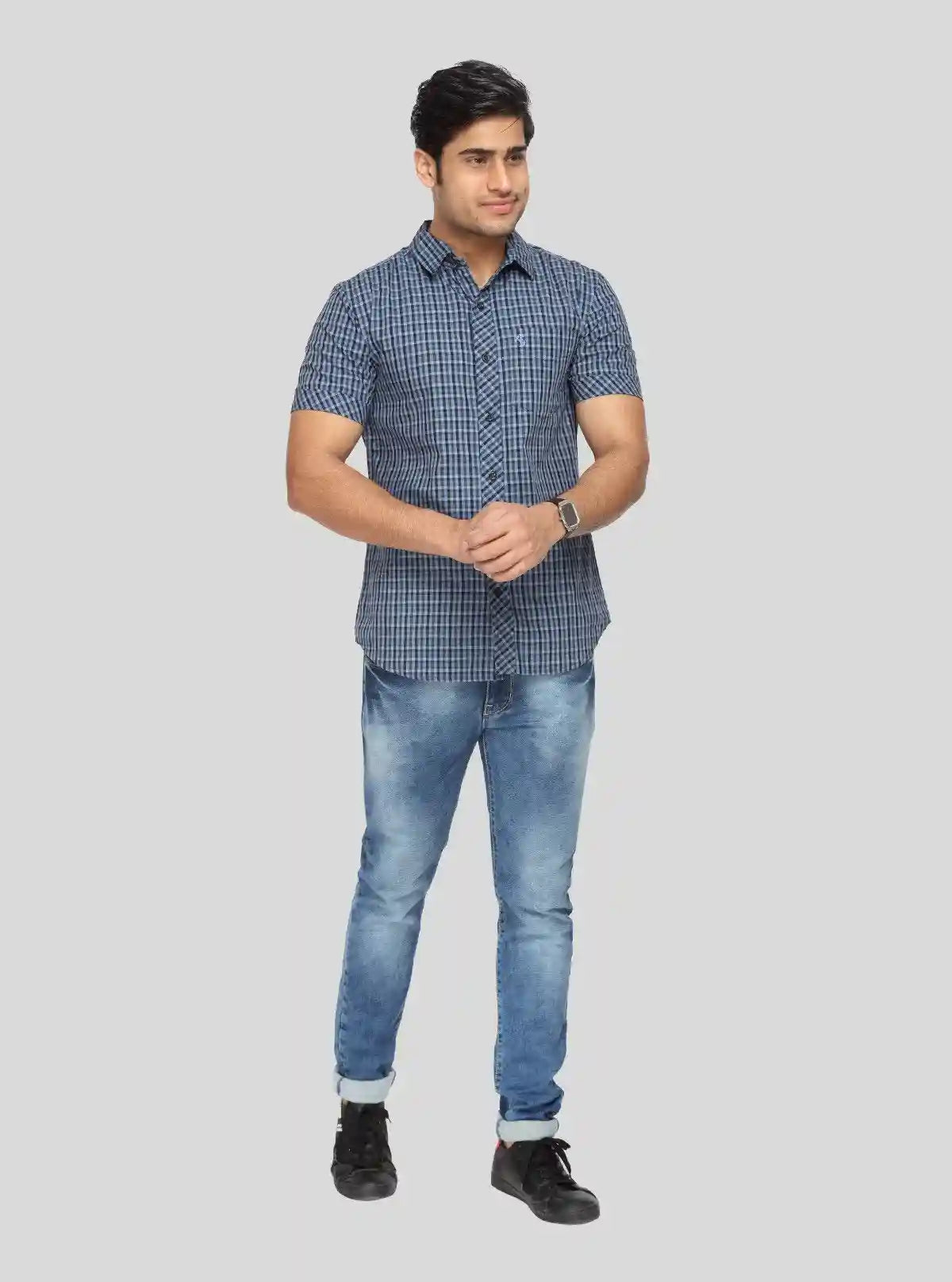 Men's Blue Casual Shirt – Fresh, Comfortable & Everyday Essential Style | Buy Online at  Boer and Fitch