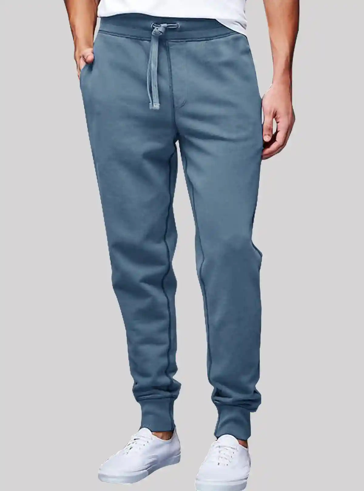 Men’s Blue Cuffed Joggers – Stylish, Stretchable & Versatile Fit | Buy Online at  Boer and Fitch