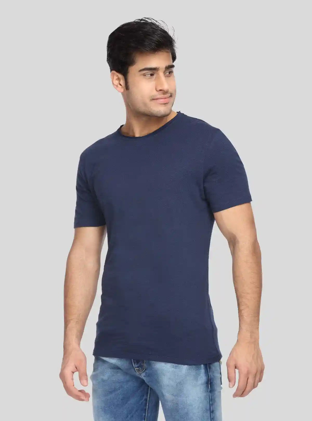 Men's Navy Basic Round Neck T-Shirt – Everyday Classic with a Modern Edge | Buy Online at  Boer and Fitch
