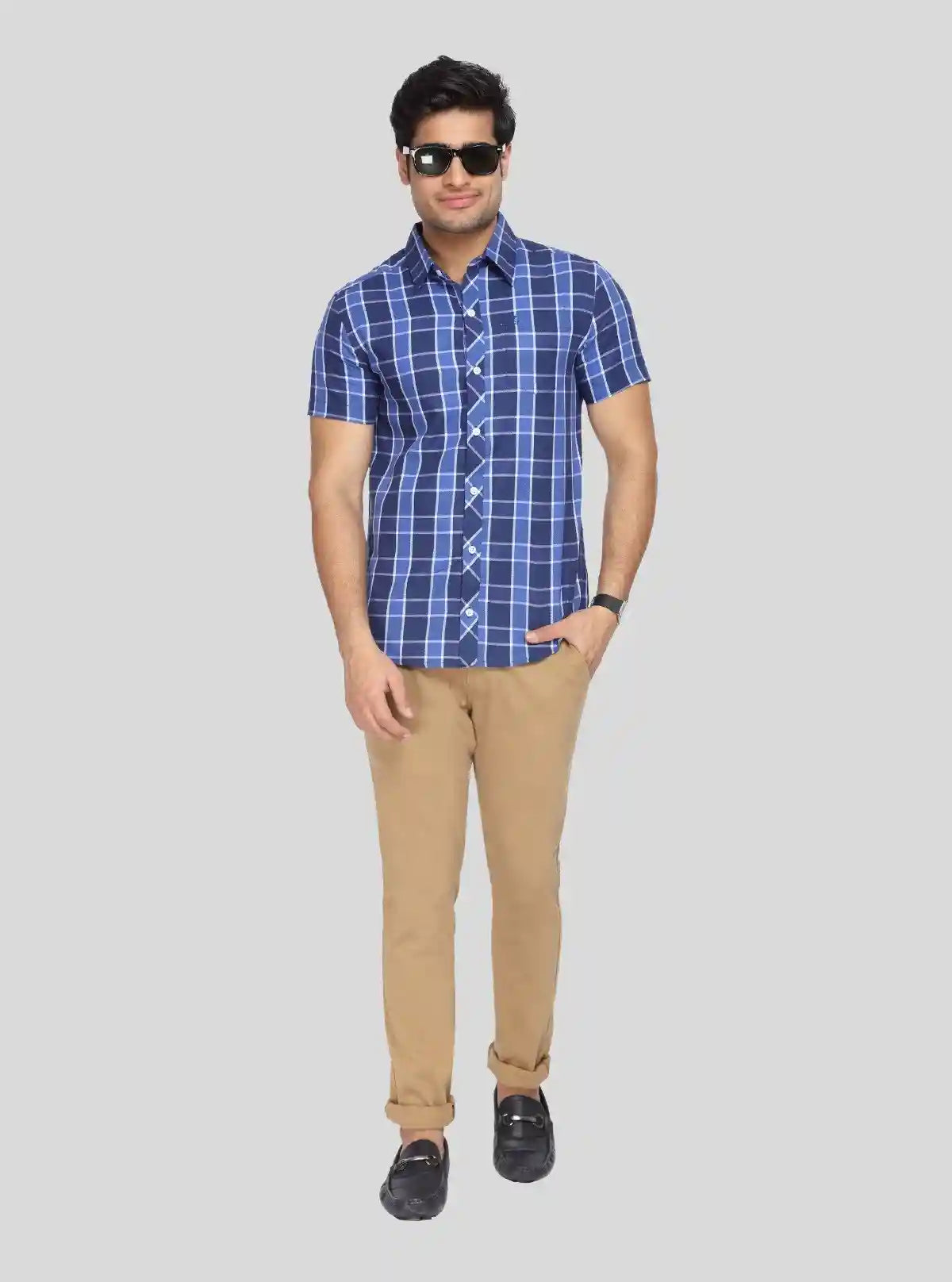 Men’s Navy Checked Shirt – Timeless Smart Casual Shirt by Boer & Fitch | Buy Online at  Boer and Fitch