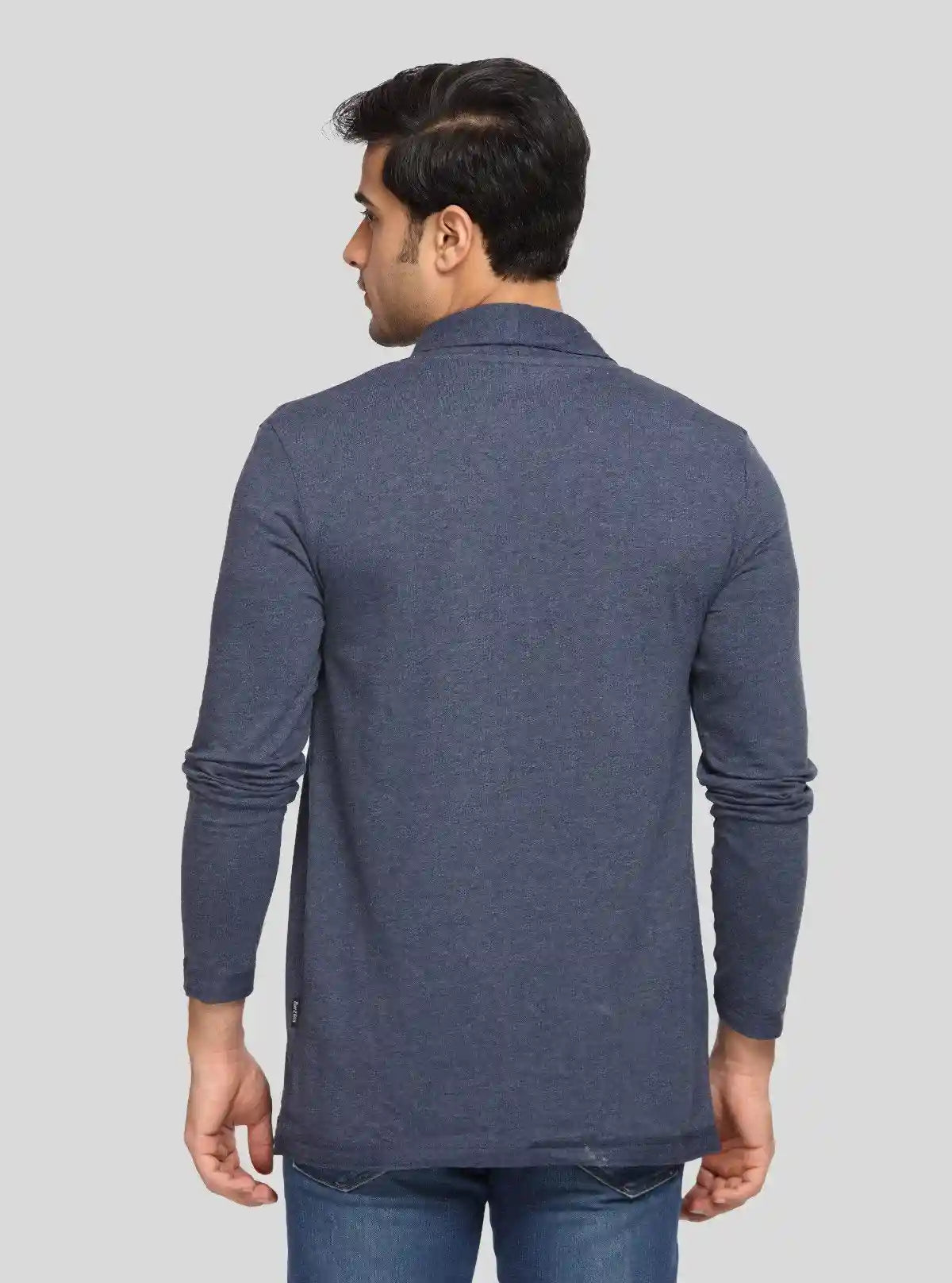 Men’s Navy Melange Cardigan – Smart Casual Layering for All Seasons | Buy Online at  Boer and Fitch