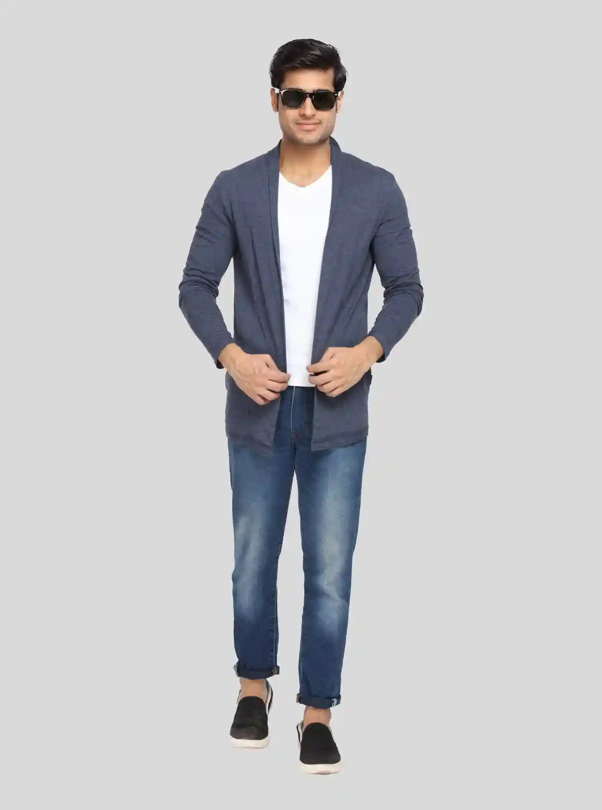 Men’s Navy Melange Cardigan – Smart Casual Layering for All Seasons | Buy Online at  Boer and Fitch