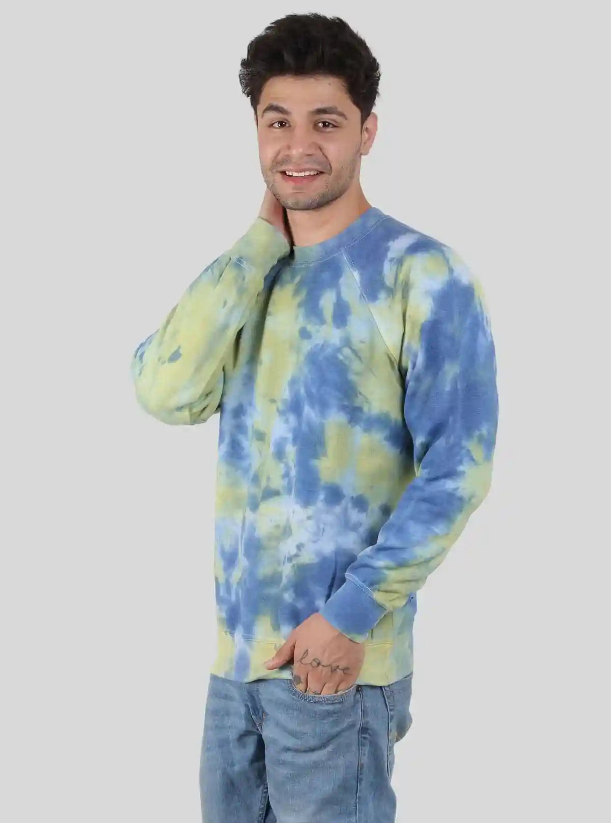Men’s Ocean Blue Tie-Dye Sweatshirt – Vibrant Style Meets Soft Comfort | Buy Online at  Boer and Fitch