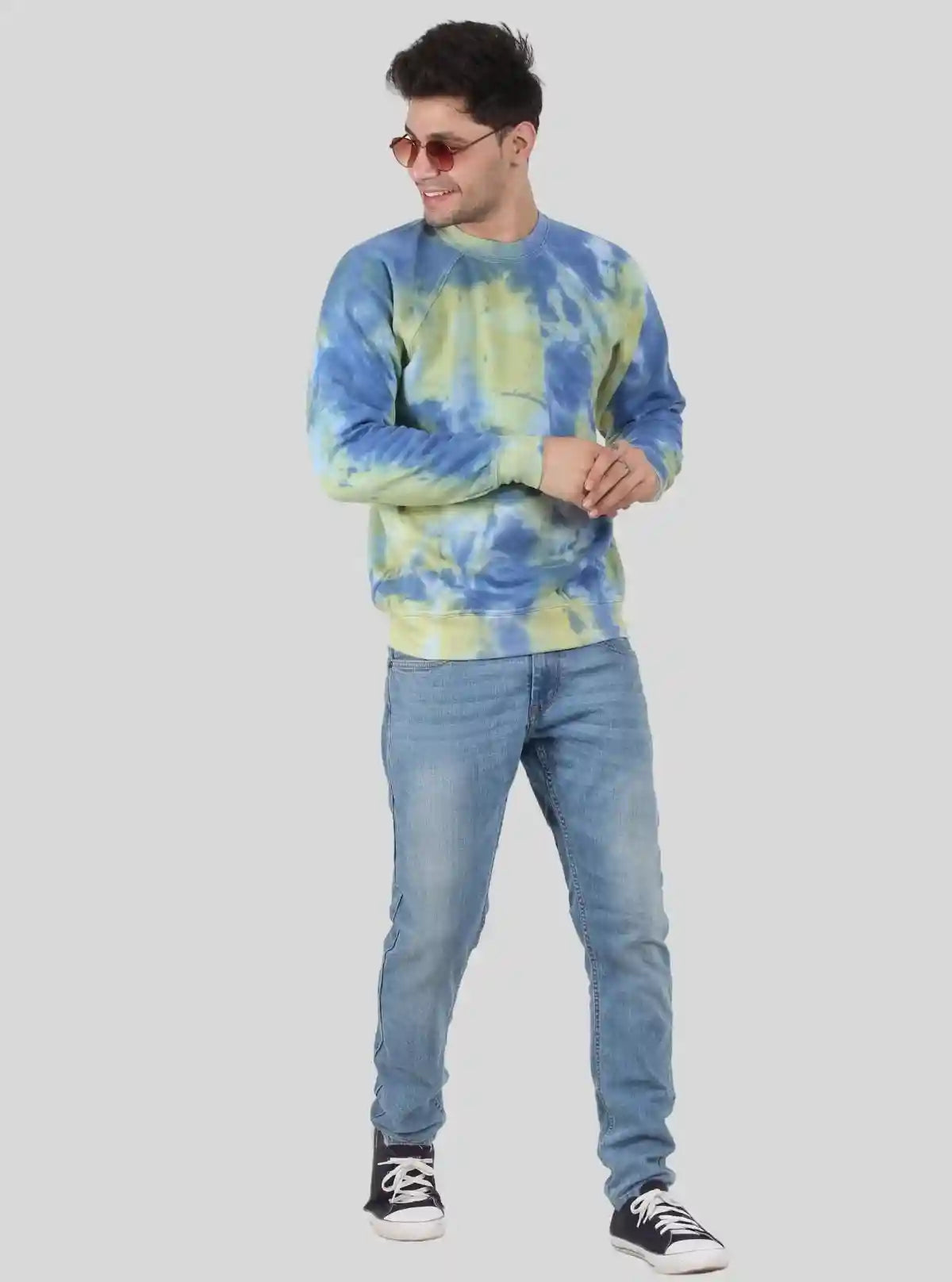 Men’s Ocean Blue Tie-Dye Sweatshirt – Vibrant Style Meets Soft Comfort | Buy Online at  Boer and Fitch