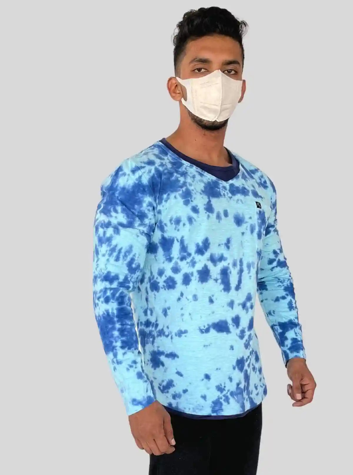 Men’s Pastel Blue Tie and Dye T‑Shirt – Soft Cotton Summer Essential | Buy Online at  Boer and Fitch