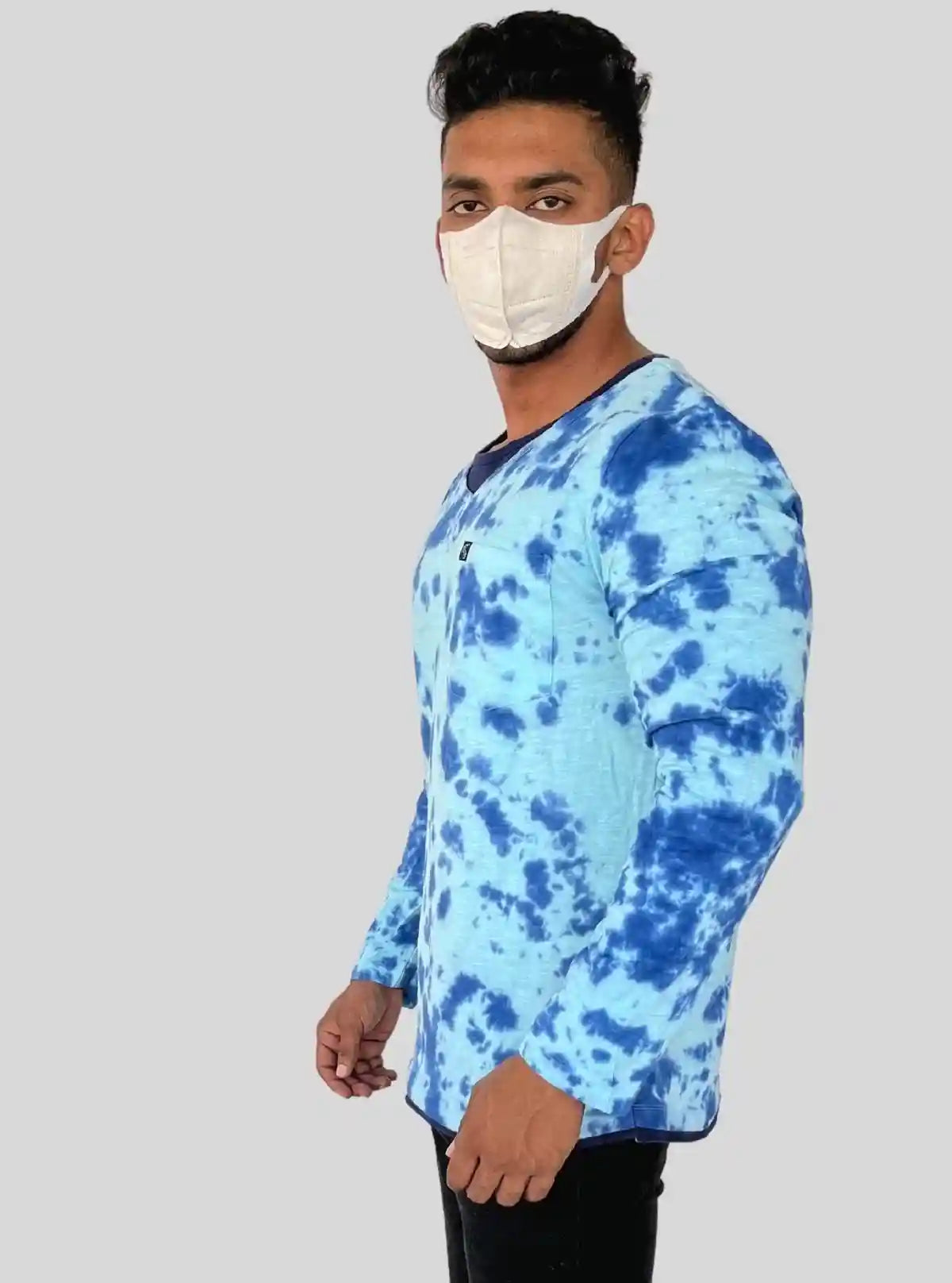 Men’s Pastel Blue Tie and Dye T‑Shirt – Soft Cotton Summer Essential | Buy Online at  Boer and Fitch