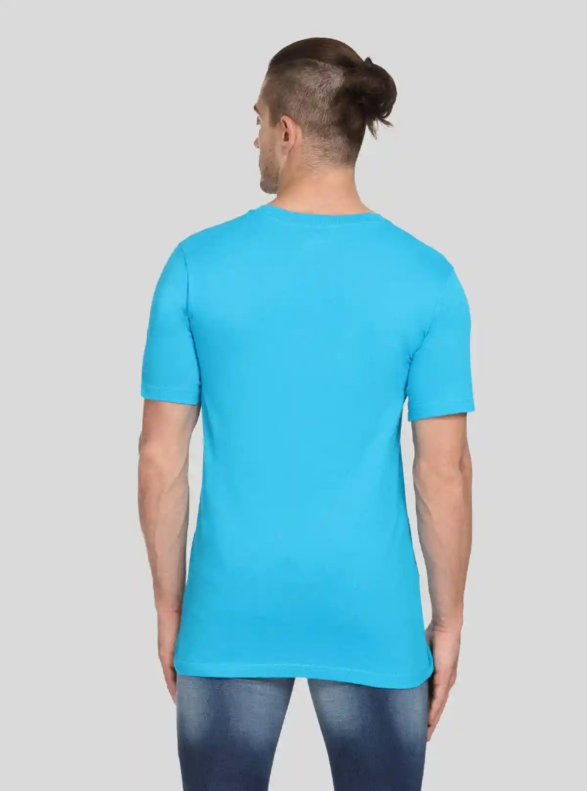 Men’s Sky Blue Basic V-Neck T-Shirt – Soft Cotton Casual Everyday Tee | Buy Online at  Boer and Fitch