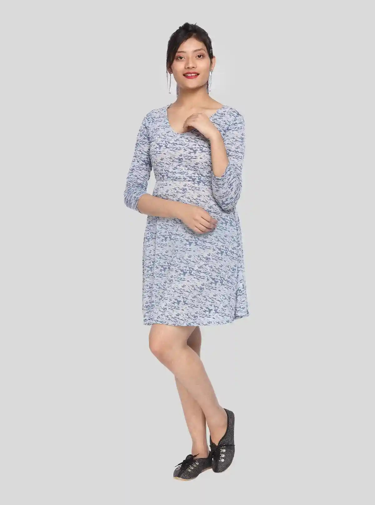Women's Blue Solid Dress with Burnout Design in Cotton Feather Touch | Buy Online at  Boer and Fitch