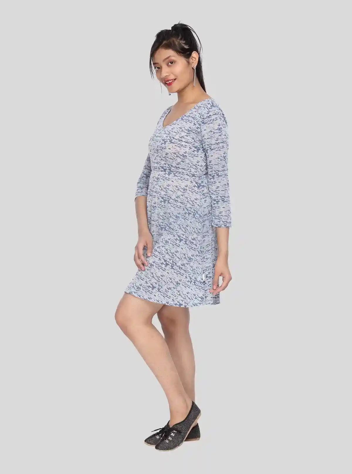 Women's Blue Solid Dress with Burnout Design in Cotton Feather Touch | Buy Online at  Boer and Fitch