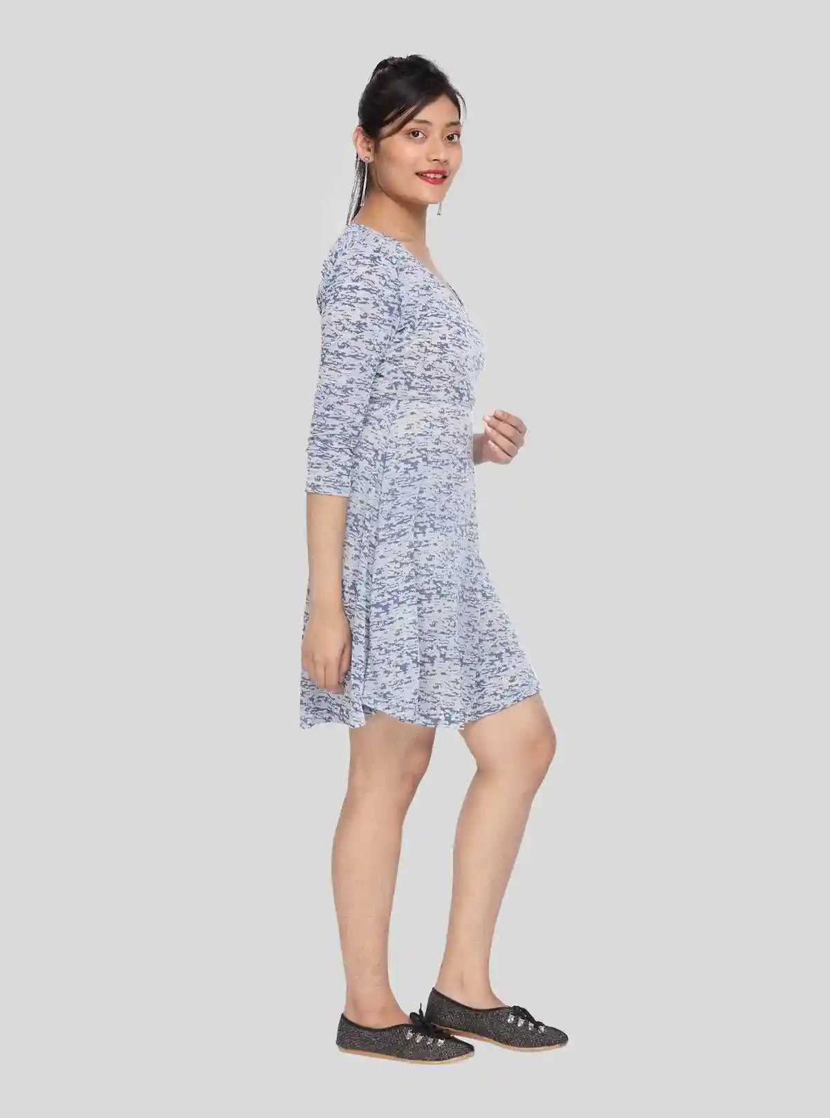 Women's Blue Solid Dress with Burnout Design in Cotton Feather Touch | Buy Online at  Boer and Fitch